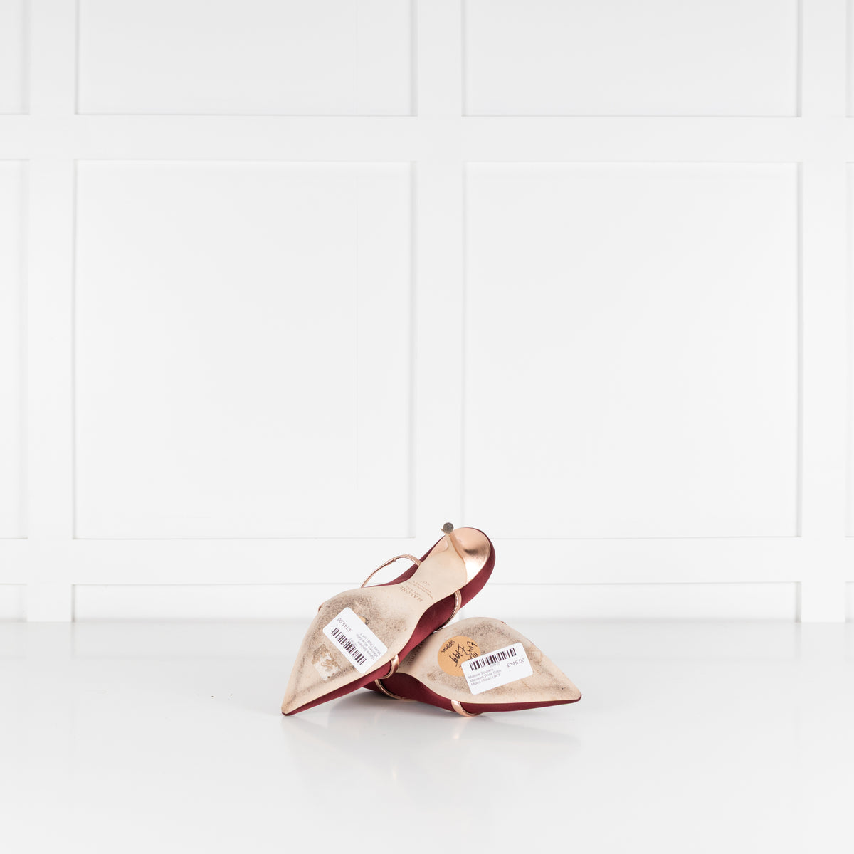 Malone Souliers Maureen Wine Satin Mules