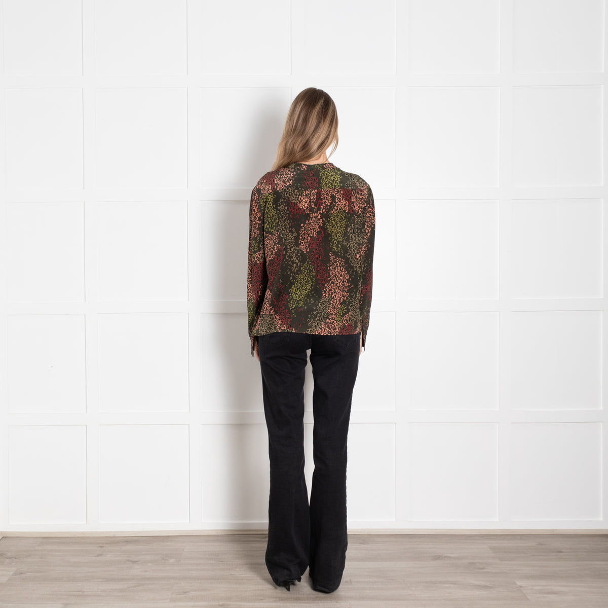 Aspesi Khaki Multi Colour Print Blouse