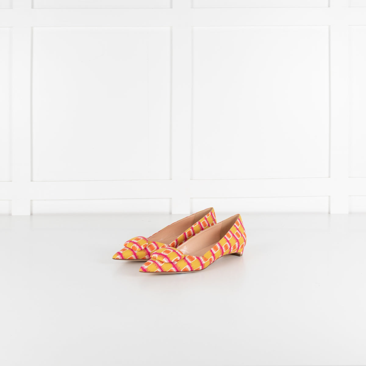 Rupert Sanderson Mustard Orange Fabric Pointy Shoes