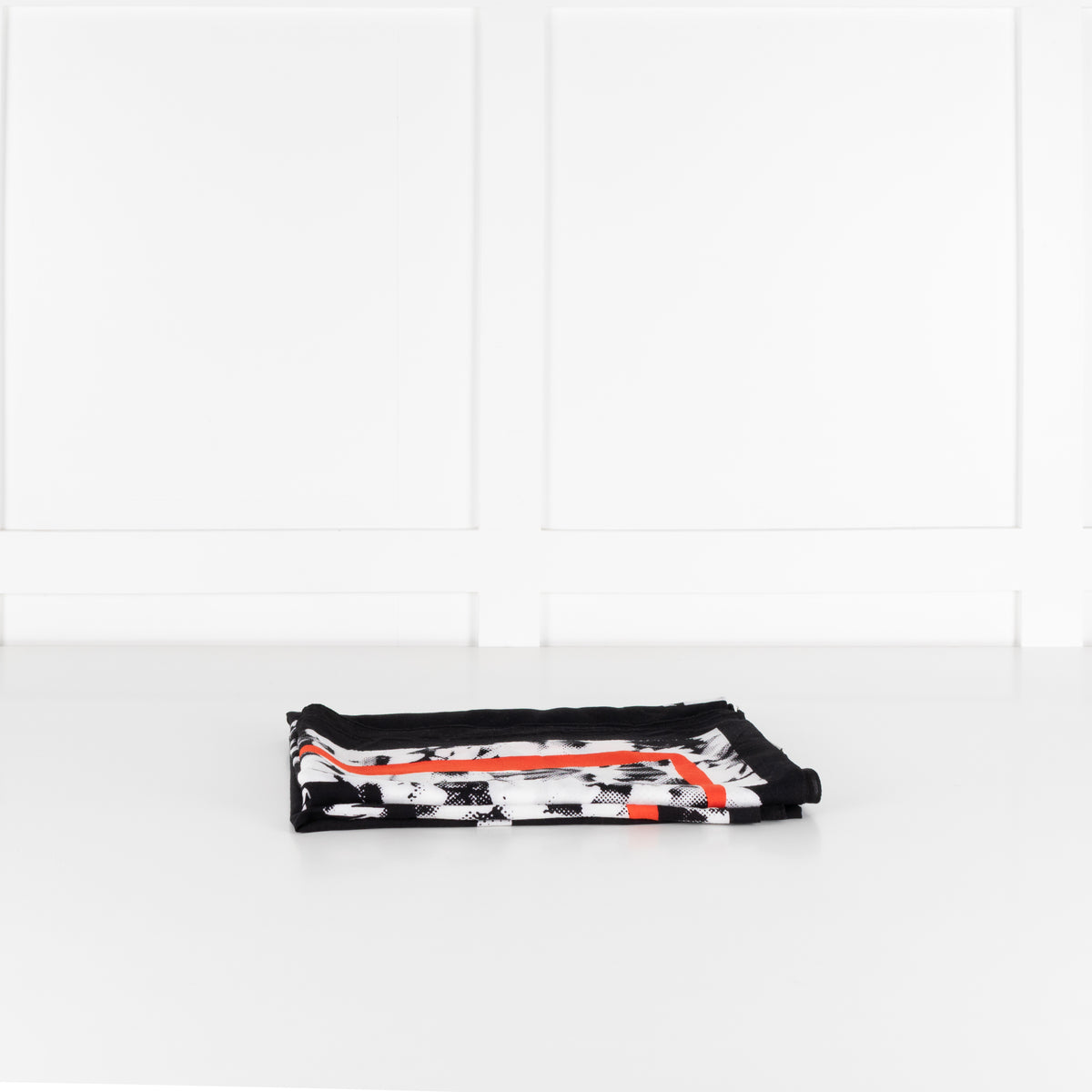 McQ Black, White & Red Abstract Large Cotton Scarf