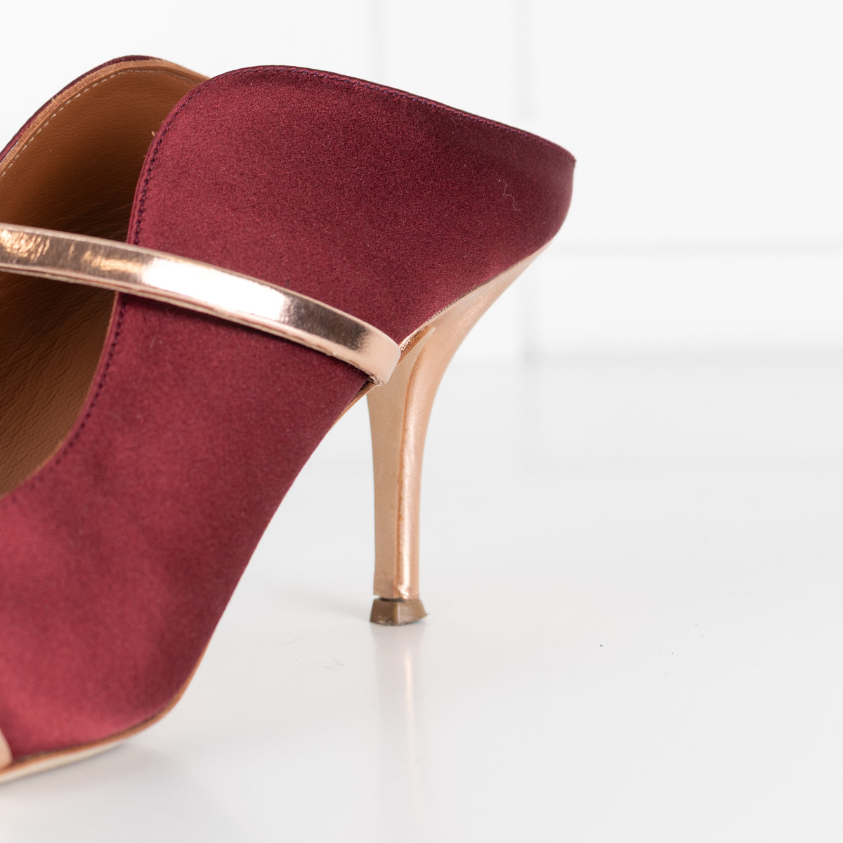 Malone Souliers Maureen Wine Satin Mules