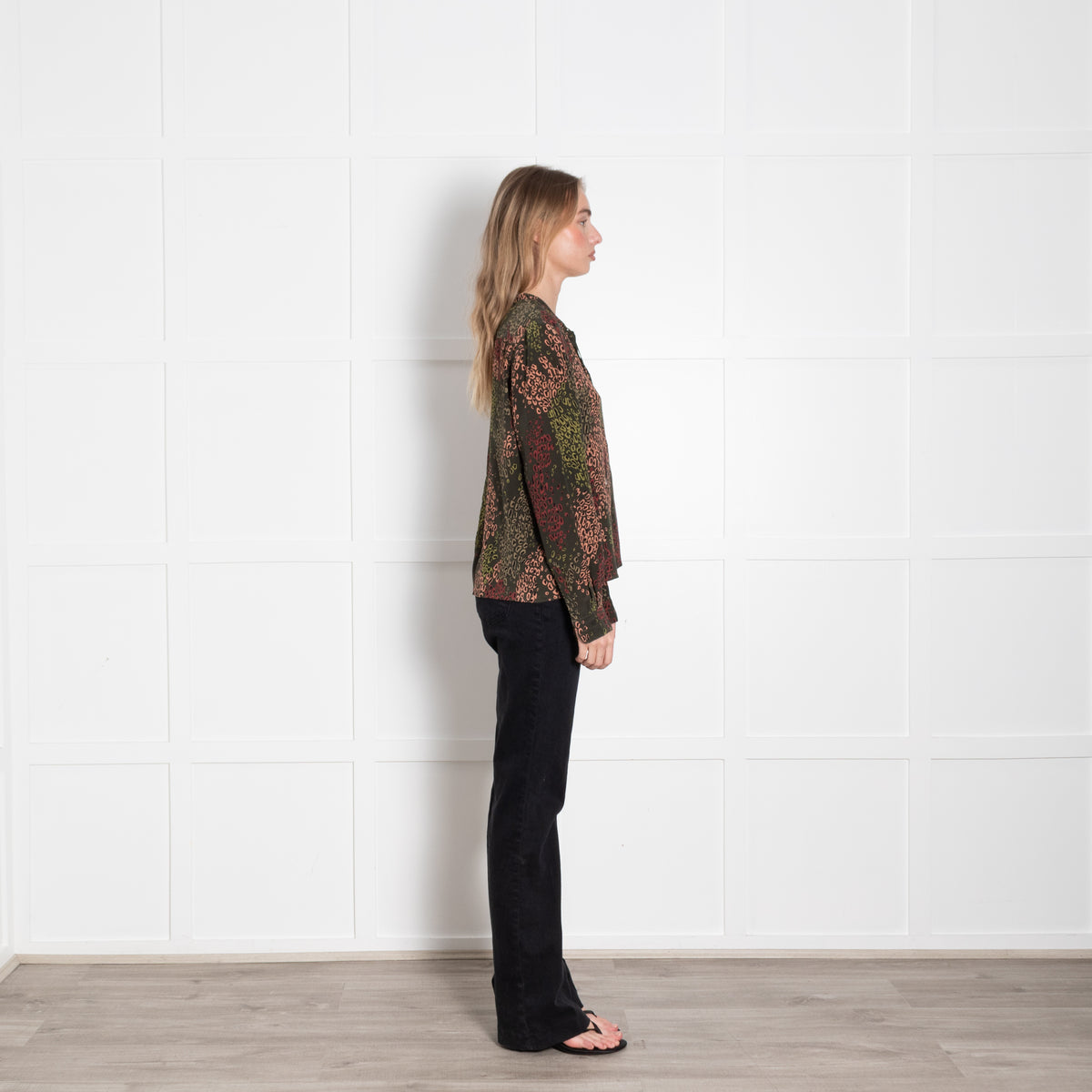 Aspesi Khaki Multi Colour Print Blouse