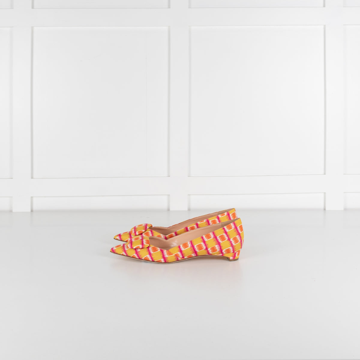 Rupert Sanderson Mustard Orange Fabric Pointy Shoes