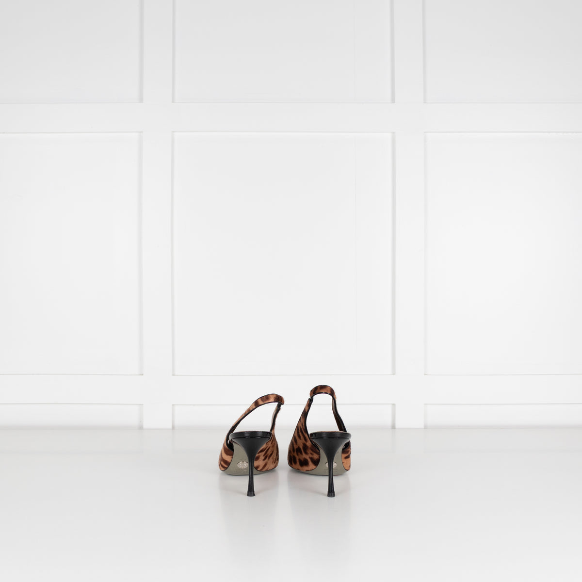 Dolce & Gabbana Brown Animal Print Ponyskin Slingbacks