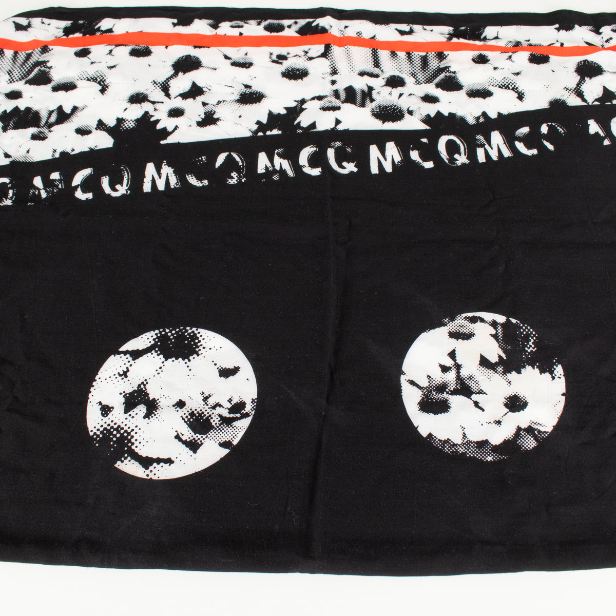 McQ Black, White & Red Abstract Large Cotton Scarf