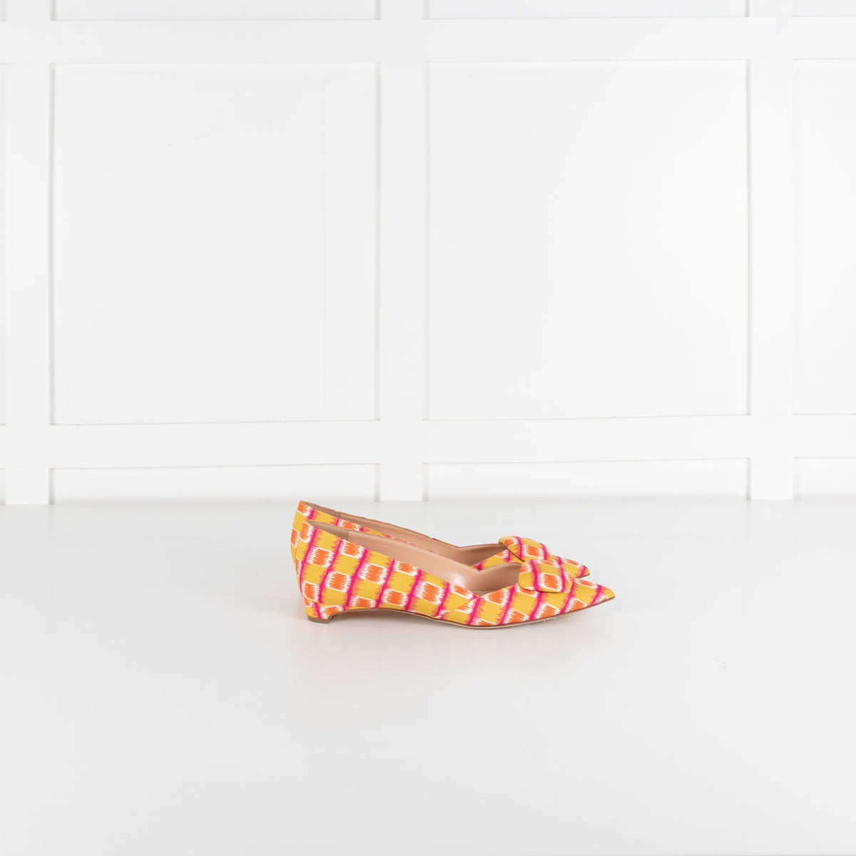 Rupert Sanderson Mustard Orange Fabric Pointy Shoes