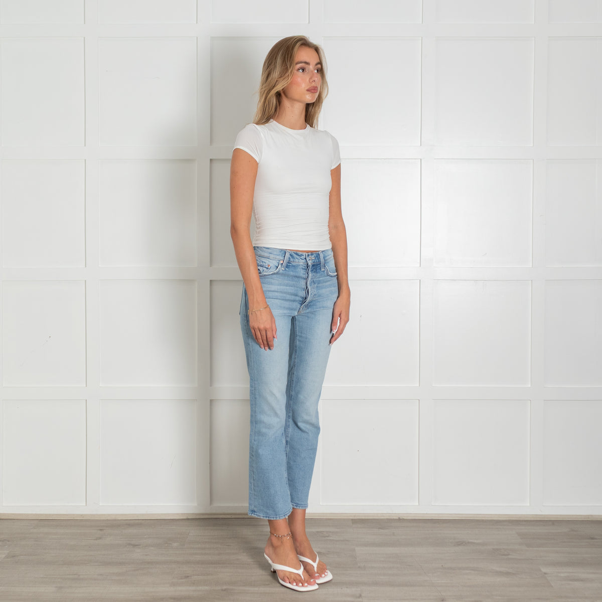 Mother Light Blue Straight Jeans