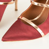 Malone Souliers Maureen Wine Satin Mules