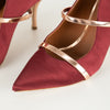 Malone Souliers Maureen Wine Satin Mules