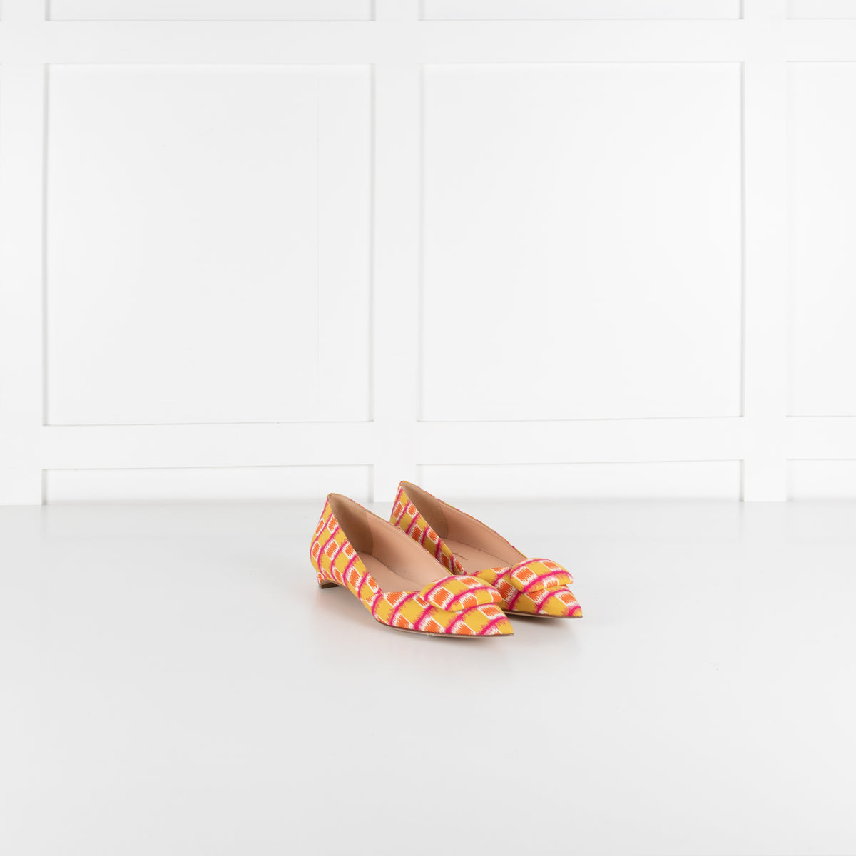 Rupert Sanderson Mustard Orange Fabric Pointy Shoes