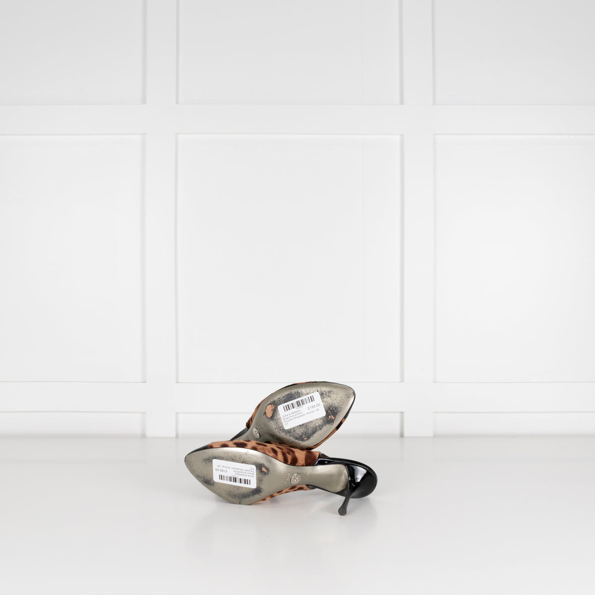 Dolce & Gabbana Brown Animal Print Ponyskin Slingbacks