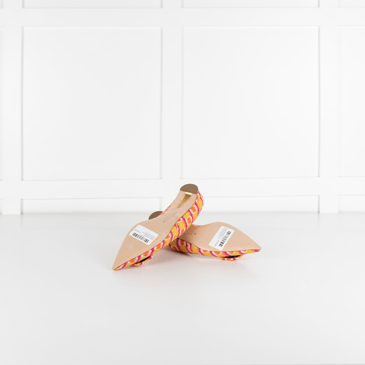 Rupert Sanderson Mustard Orange Fabric Pointy Shoes