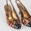 Dolce & Gabbana Brown Animal Print Ponyskin Slingbacks