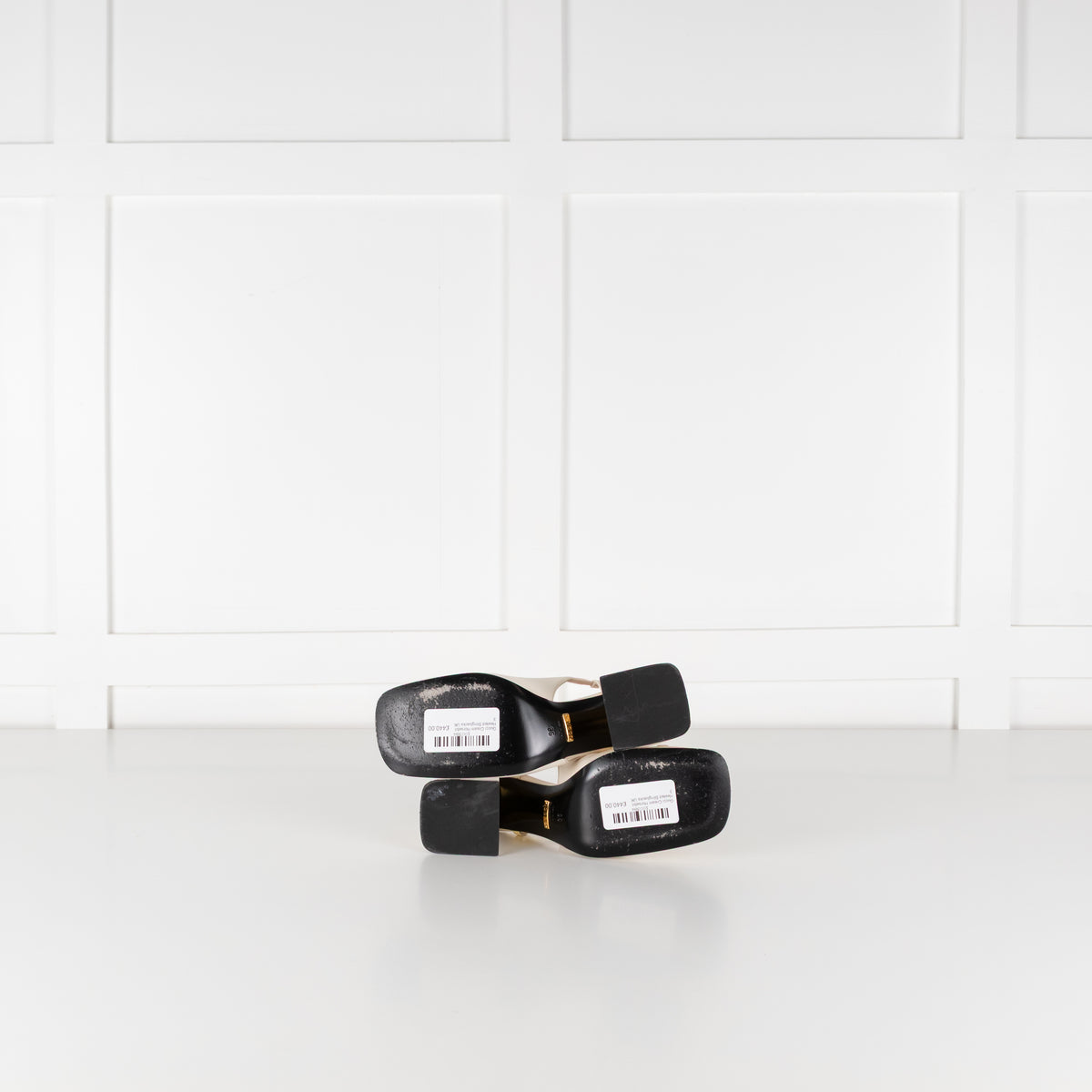 Gucci Cream Horsebit Heeled Slingbacks