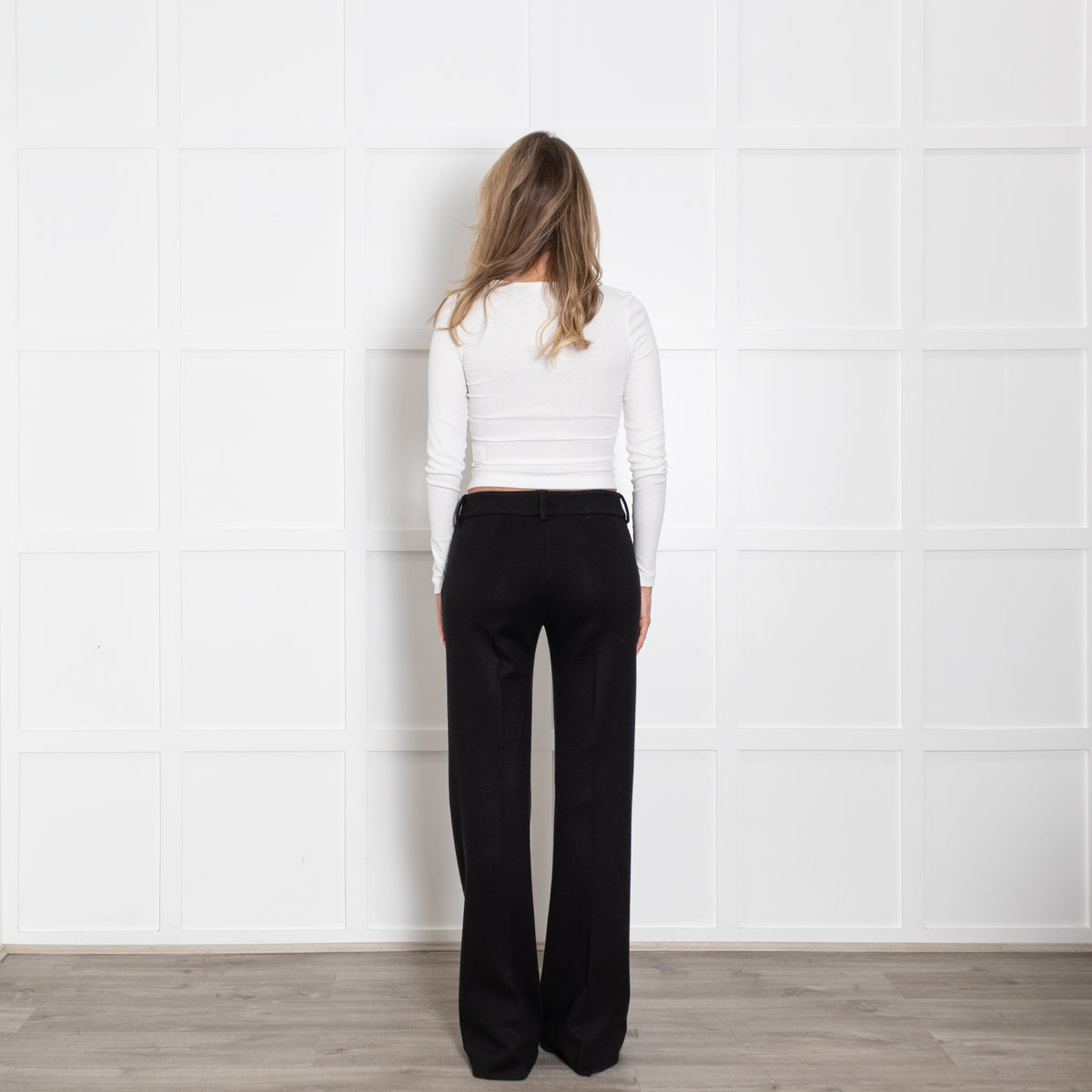 M Missoni Black Wool Blend Straight Leg Suit Trousers