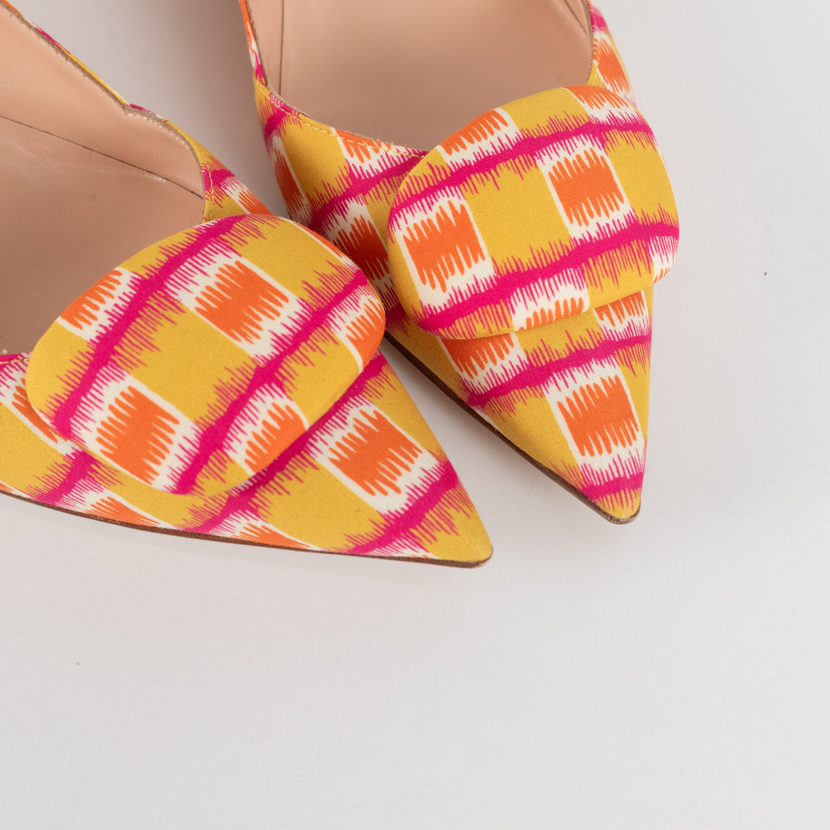 Rupert Sanderson Mustard Orange Fabric Pointy Shoes