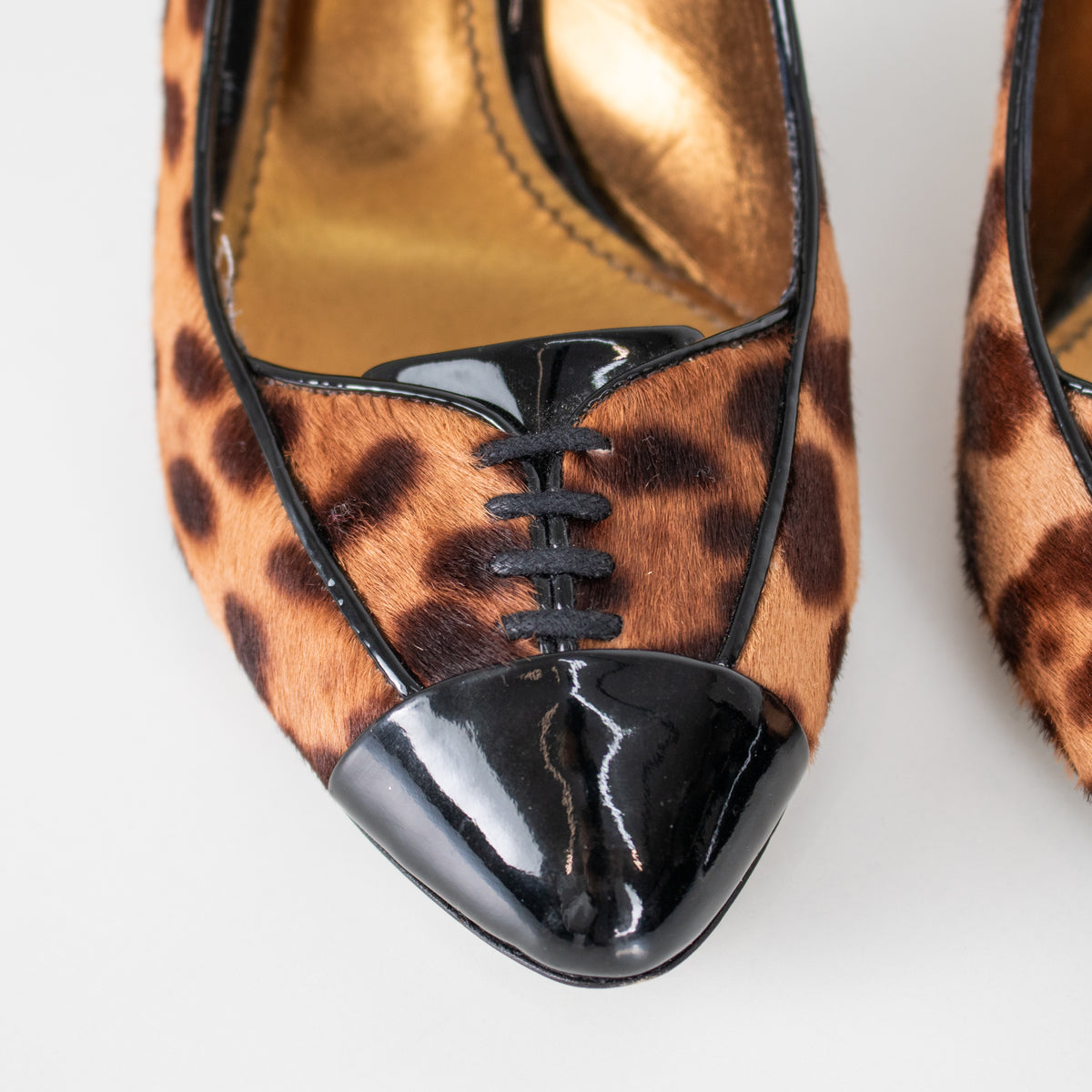 Dolce & Gabbana Brown Animal Print Ponyskin Slingbacks