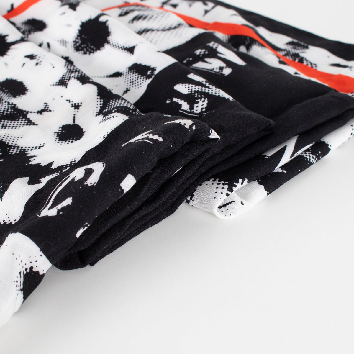 McQ Black, White & Red Abstract Large Cotton Scarf