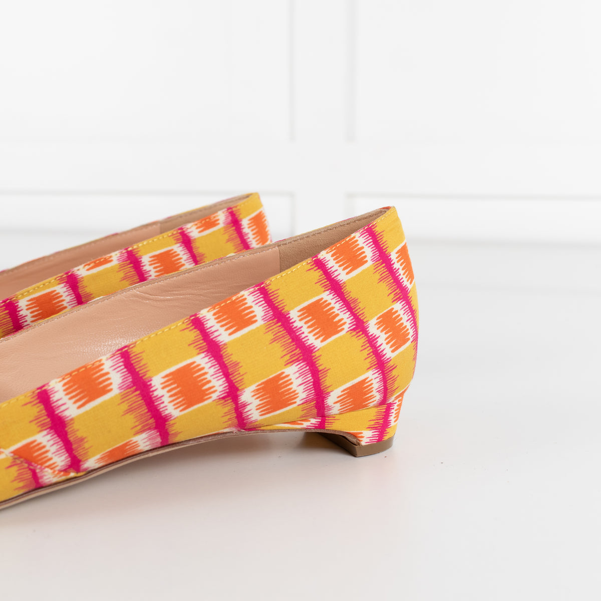 Rupert Sanderson Mustard Orange Fabric Pointy Shoes