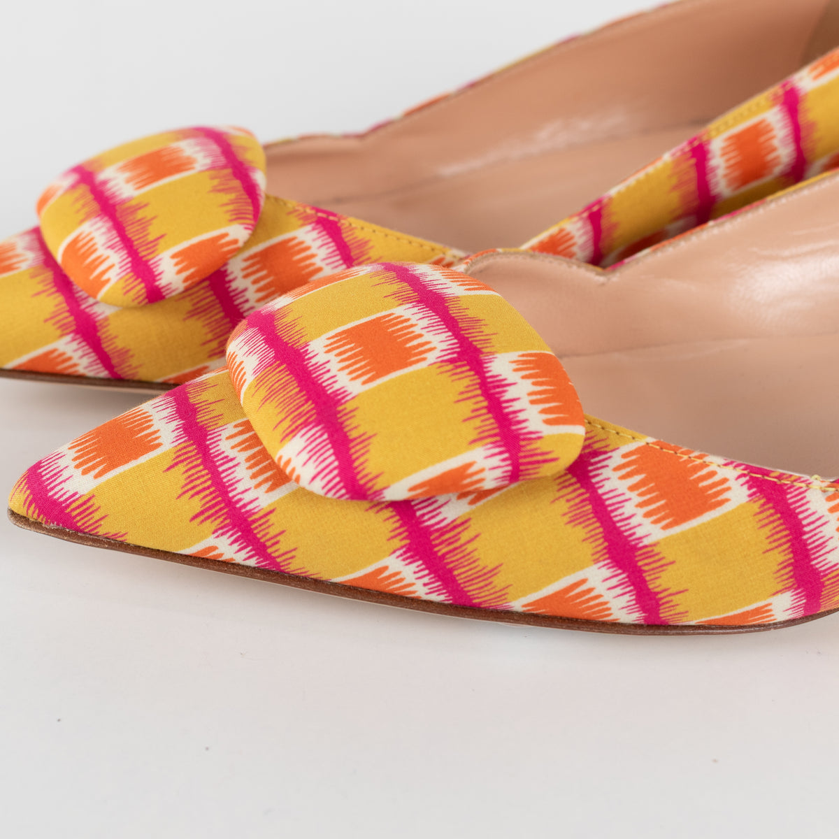 Rupert Sanderson Mustard Orange Fabric Pointy Shoes