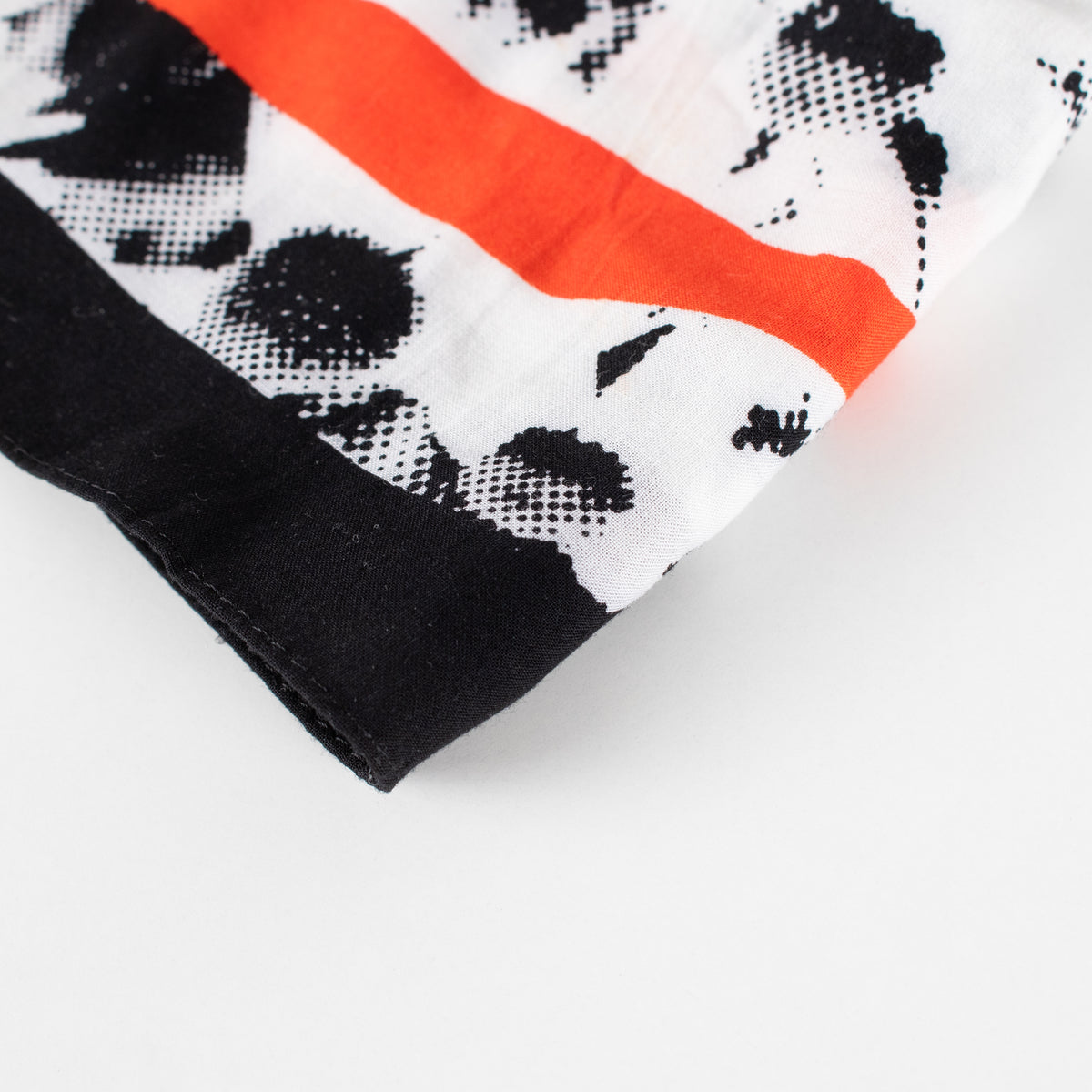 McQ Black, White & Red Abstract Large Cotton Scarf