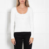 Self Portrait White Knit Top with Diamante Trim