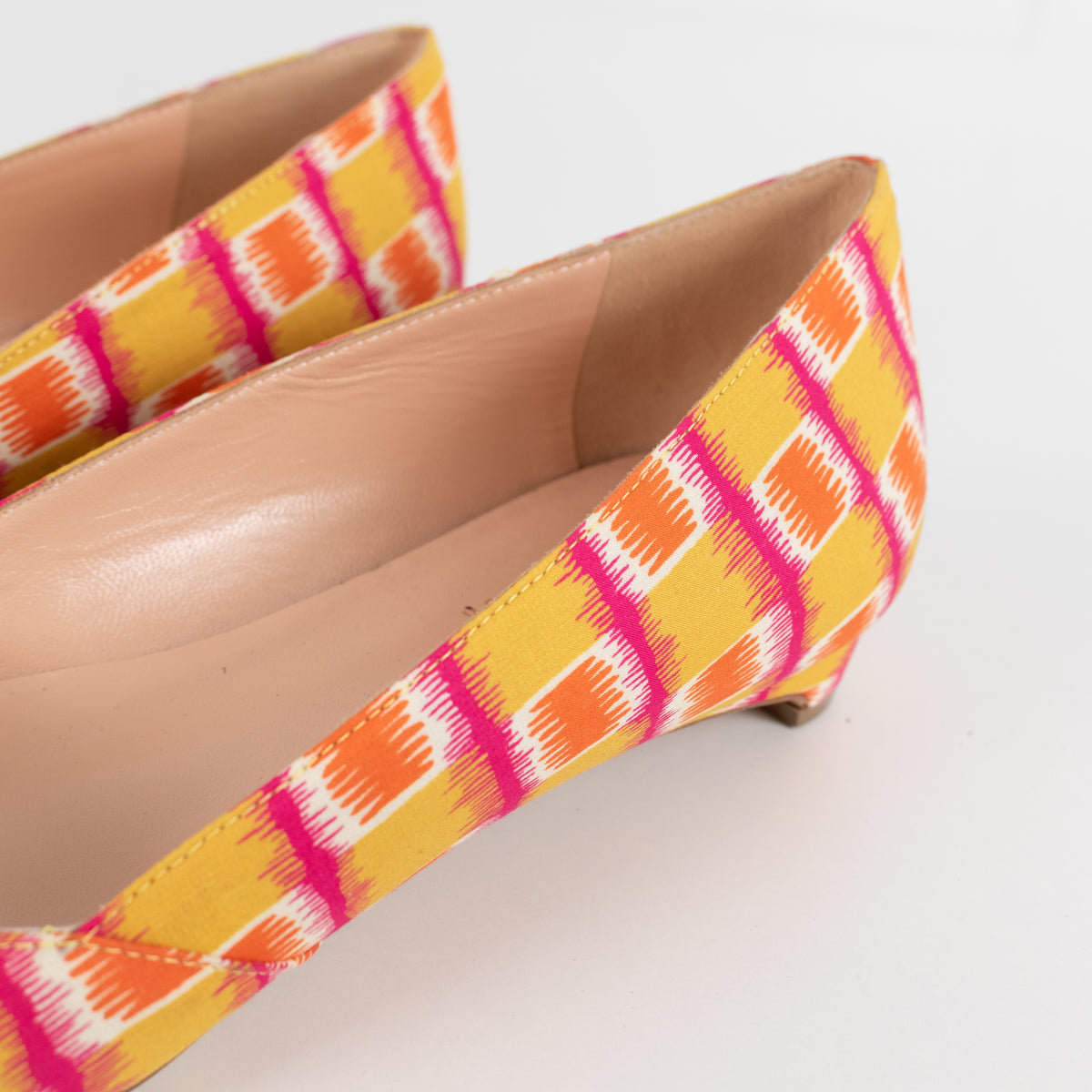 Rupert Sanderson Mustard Orange Fabric Pointy Shoes