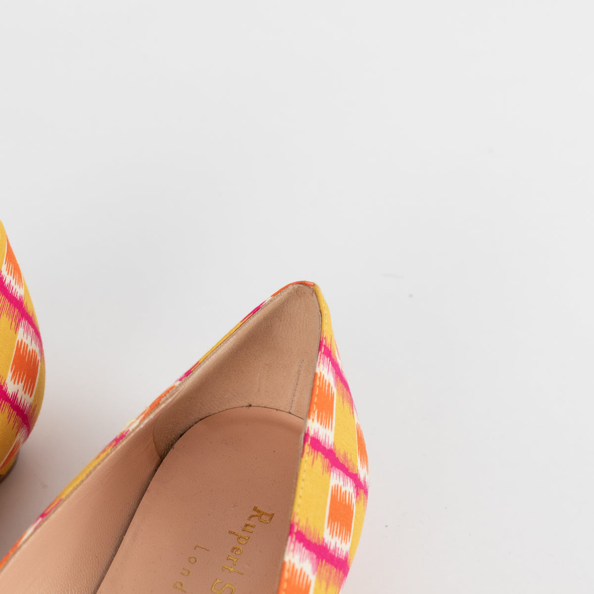 Rupert Sanderson Mustard Orange Fabric Pointy Shoes