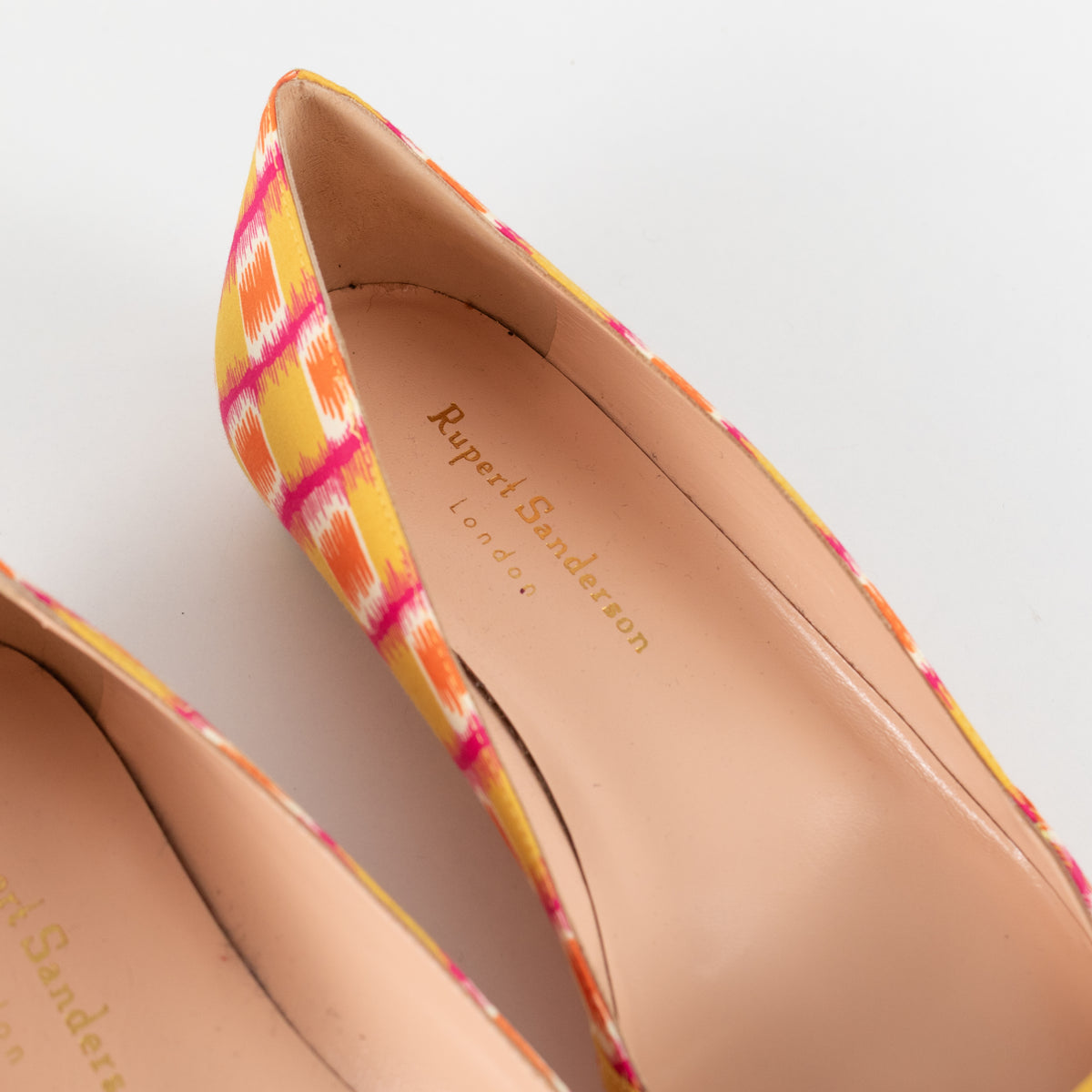 Rupert Sanderson Mustard Orange Fabric Pointy Shoes