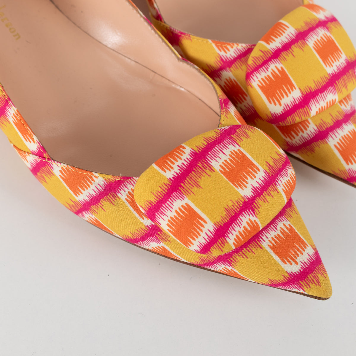 Rupert Sanderson Mustard Orange Fabric Pointy Shoes