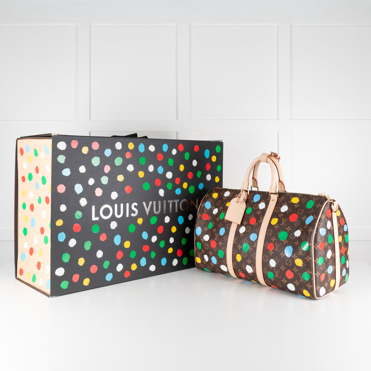 Louis Vuitton x Yayoi Kusama Dot Coated Canvas Keepall 40 with Bandouliere