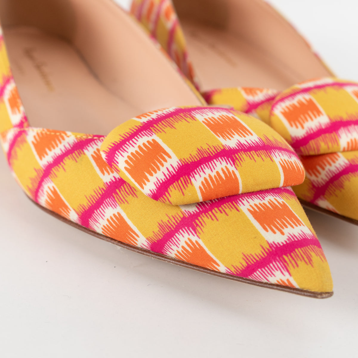 Rupert Sanderson Mustard Orange Fabric Pointy Shoes