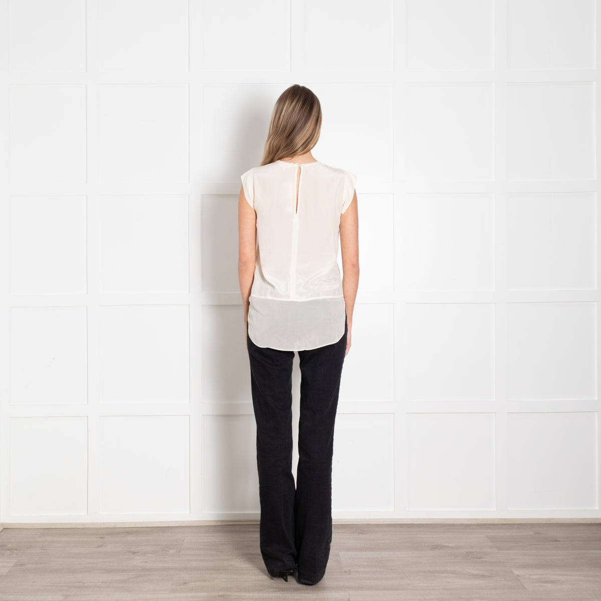 Rebecca Taylor Cream Embroidered Sleeveless Top
