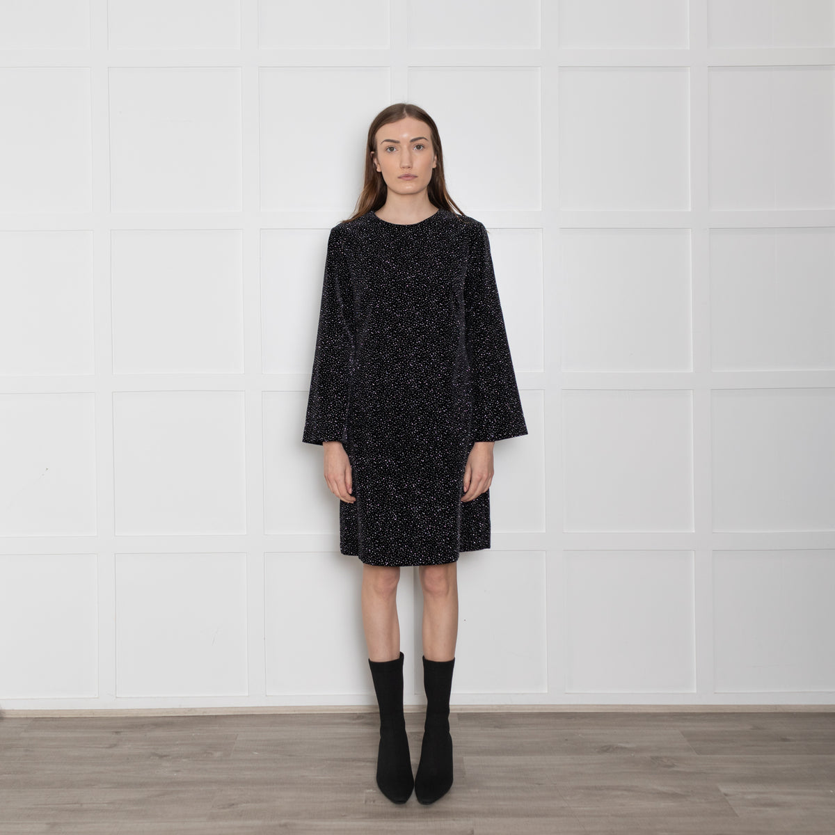 Bella Freud Black Sparkle Mini Dress