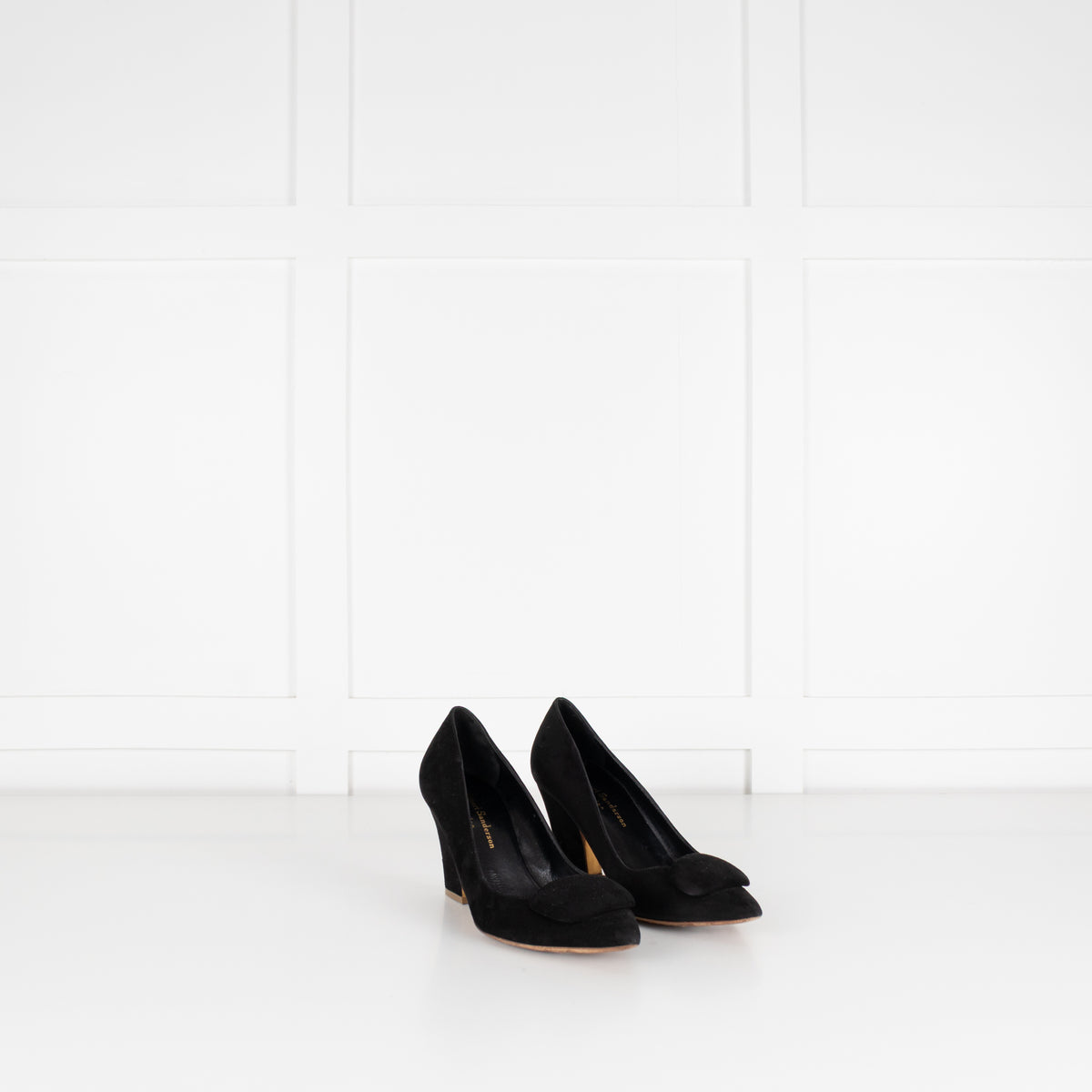 Rupert Sanderson Black Suede Chunky Heel Shoes