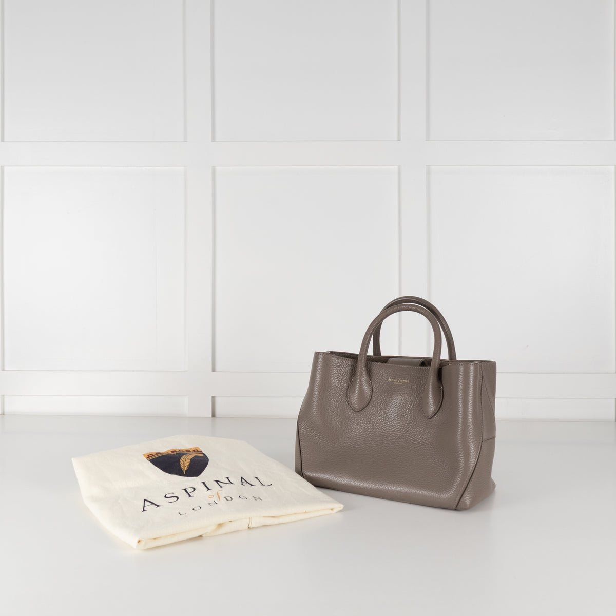 Aspinal Of London Taupe Midi London Tote