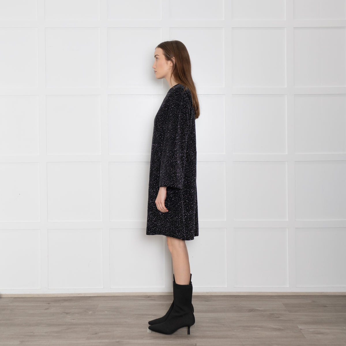 Bella Freud Black Sparkle Mini Dress