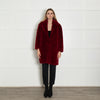 Sandro Red Faux Fur Coat