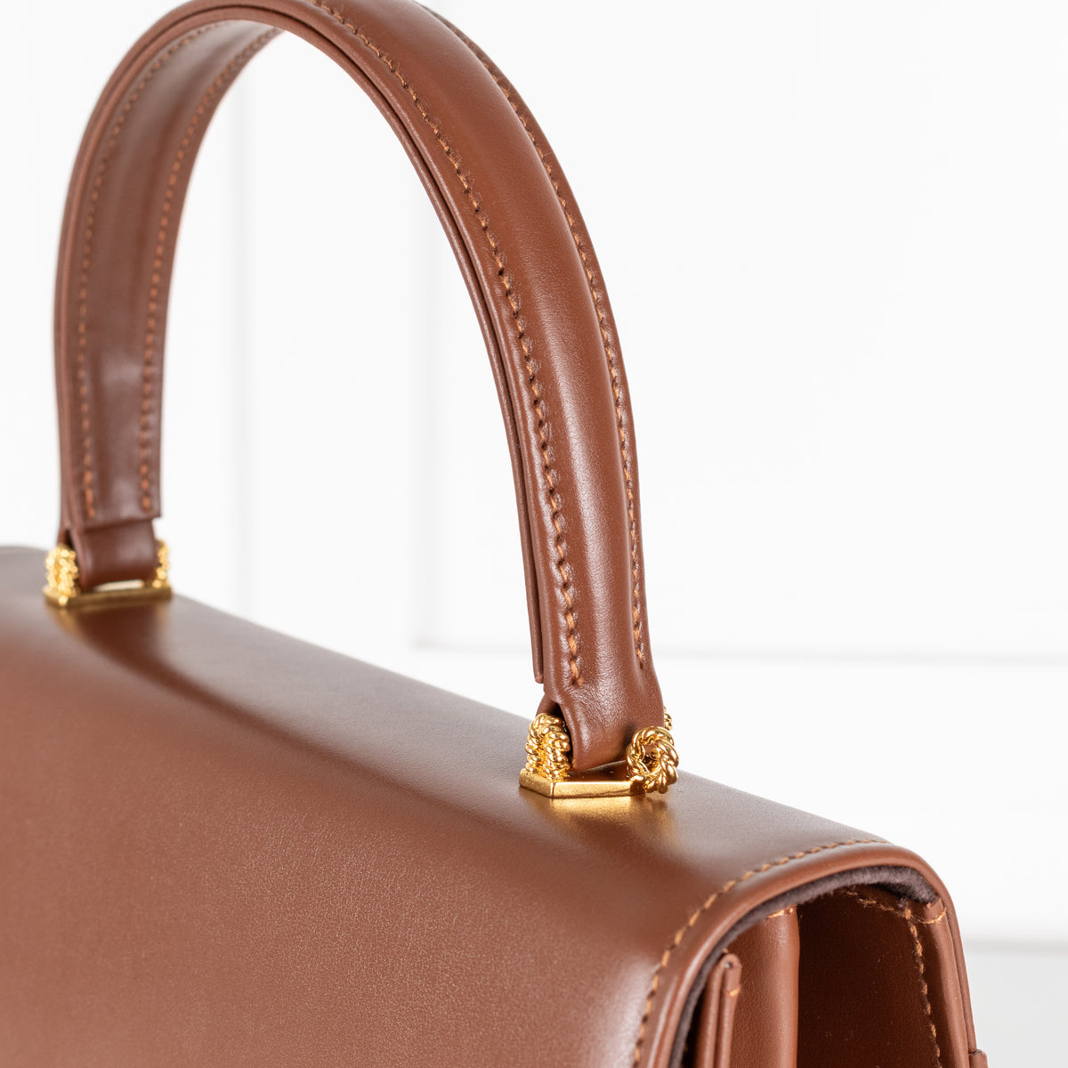 Launer London Brown Traviata Top Handle Handbag