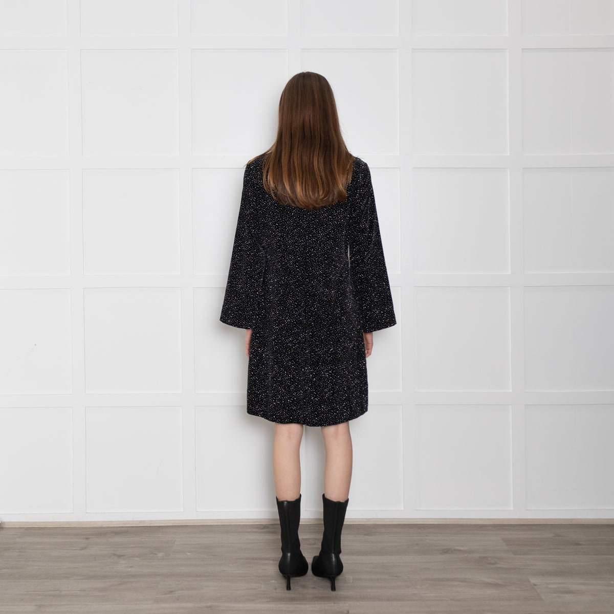 Bella Freud Black Sparkle Mini Dress