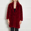 Sandro Red Faux Fur Coat