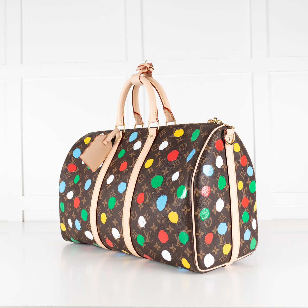 Louis Vuitton x Yayoi Kusama Dot Coated Canvas Keepall 40 with Bandouliere