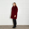 Sandro Red Faux Fur Coat