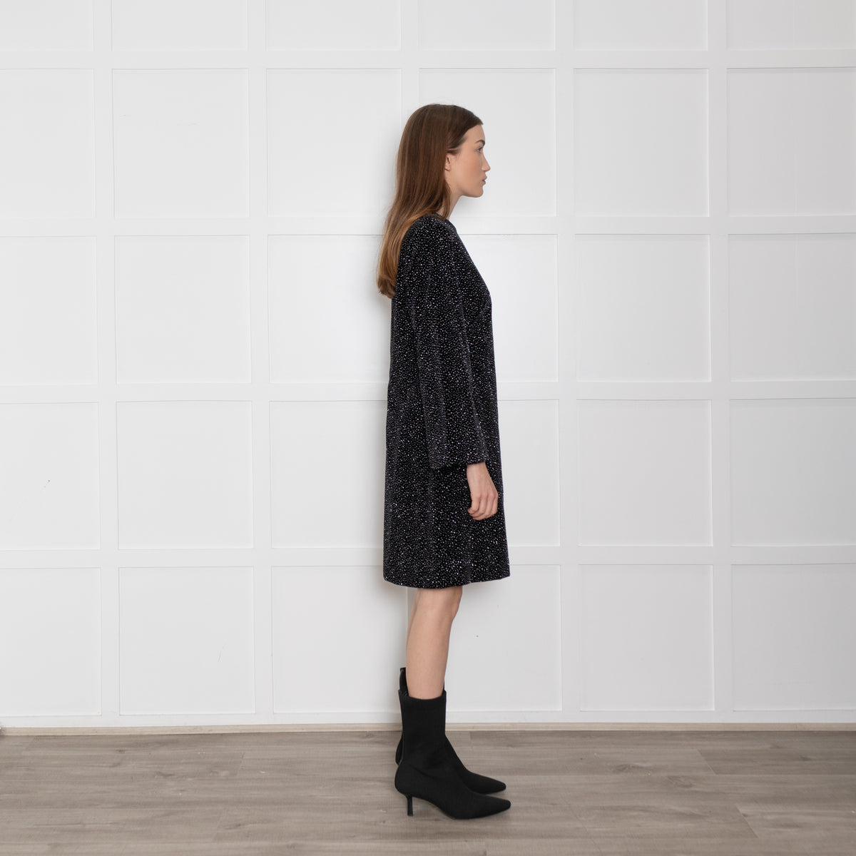 Bella Freud Black Sparkle Mini Dress