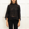 La Double J Black Lace Bell Sleeve Top