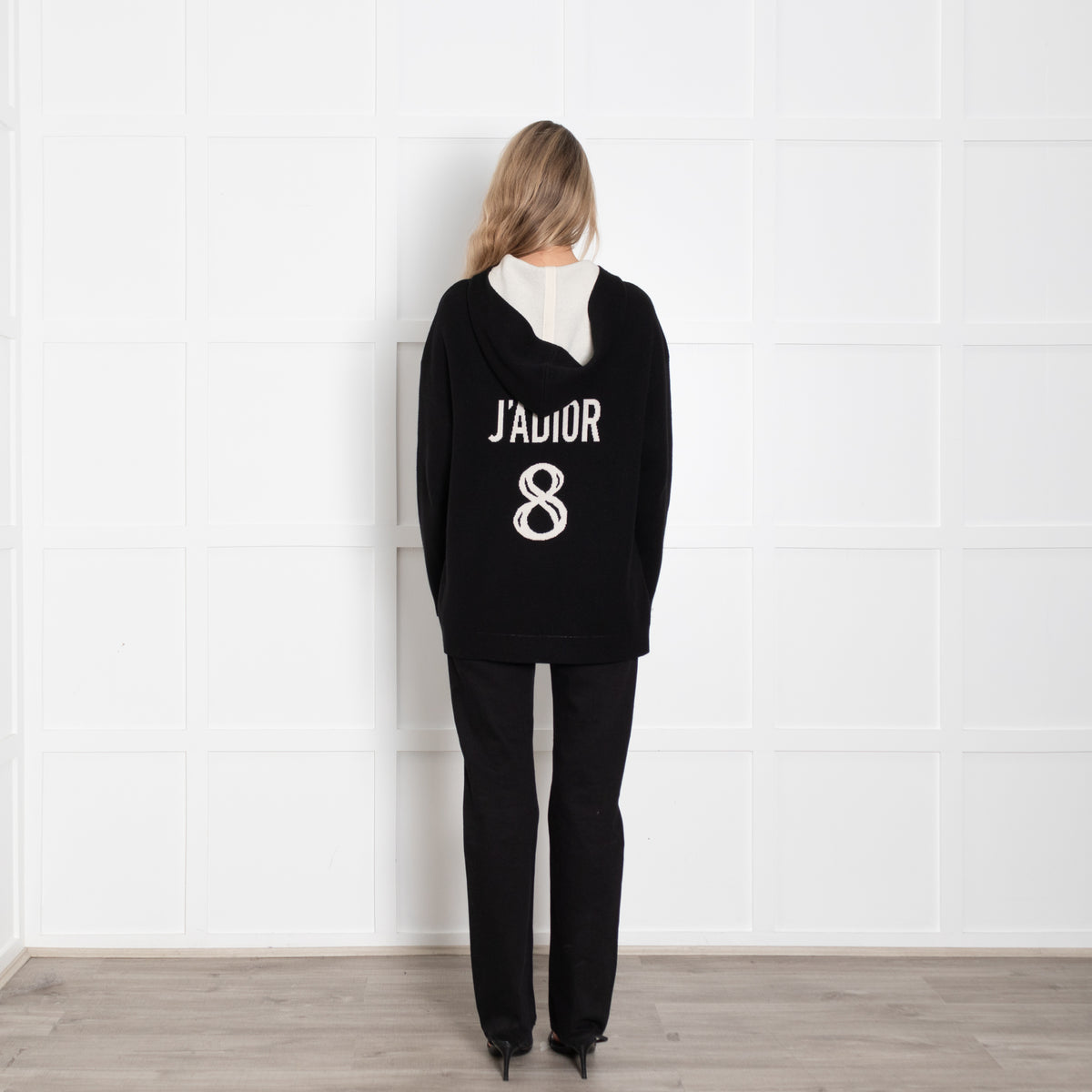 Christian Dior J'Adiore 8 Cashmere Mix Black Hooded Sweater
