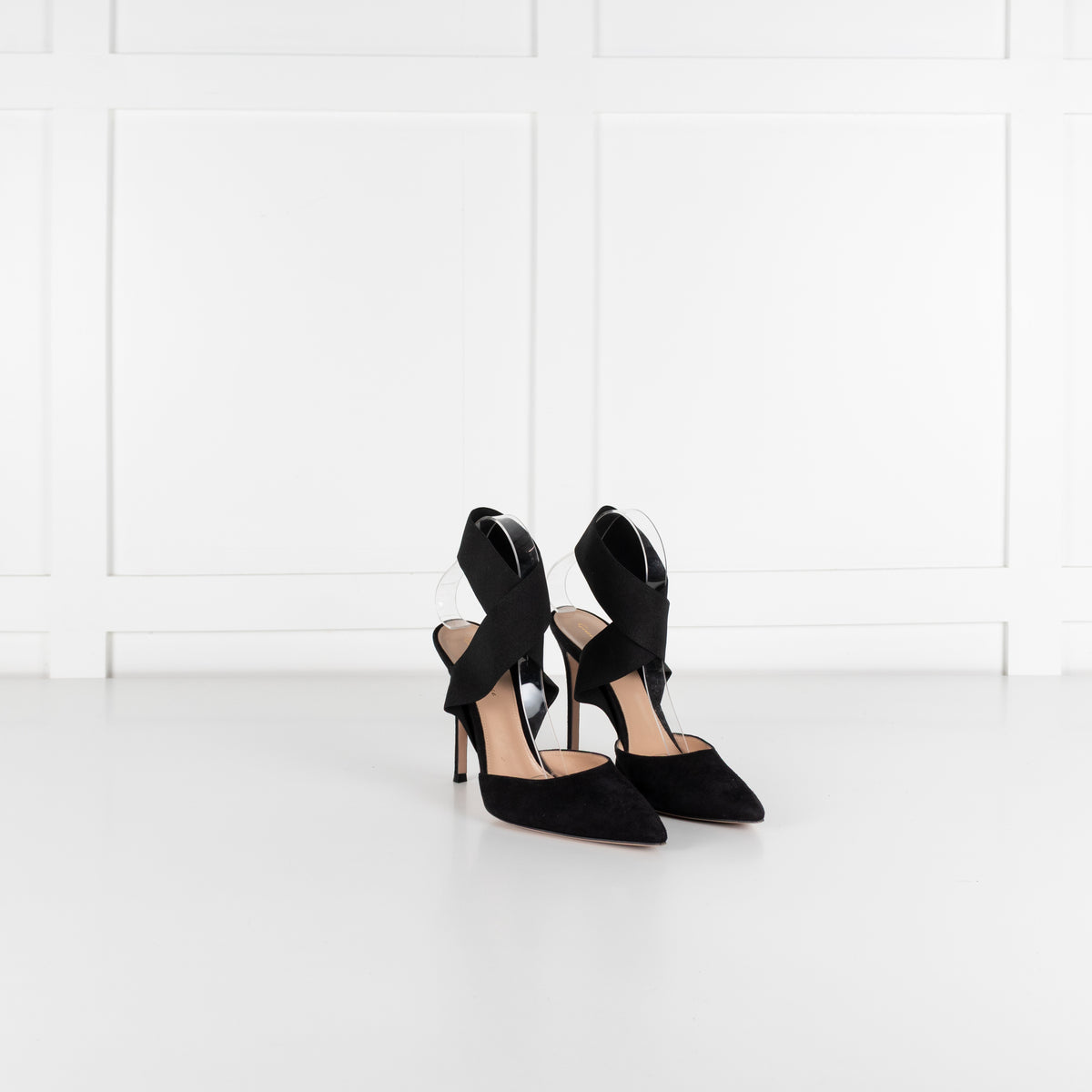 Gianvito Rossi Black Pointy Suede Heels