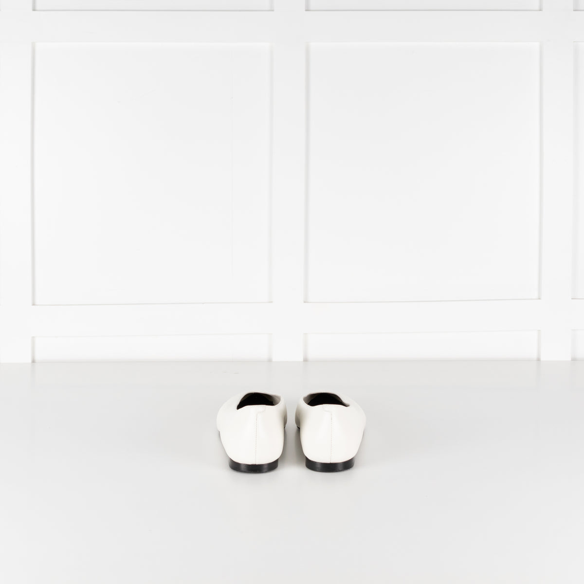 CO Cream Leather Flat Pointy Pumps