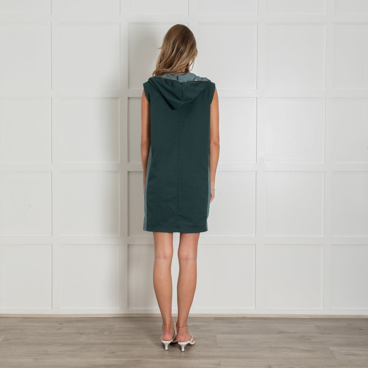 MM6 Maison Margiela Forest Green Zip Hooded Sleeveless Dress