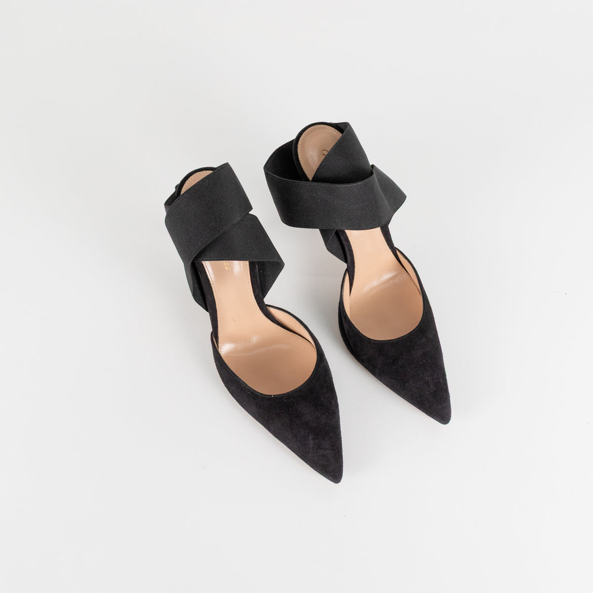 Gianvito Rossi Black Pointy Suede Heels